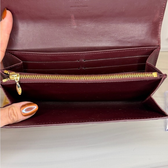 Louis Vuitton Vernis Long Wallet – Amarante | Box & Dust Bag | Initials AS - Picture 13 of 15